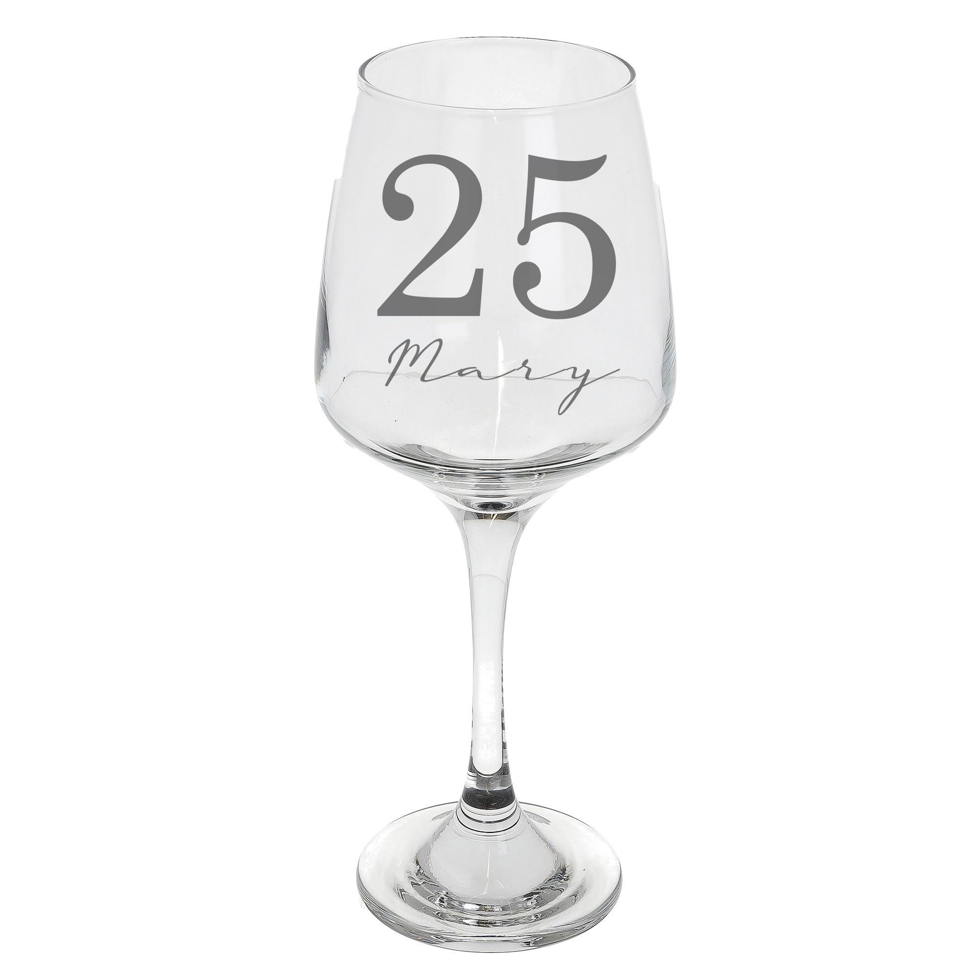 Personalised Age & Name Engraved Large Wine Glass, Gift